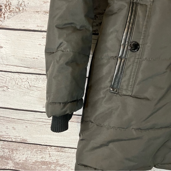 Noize Vegan Faux Fur Trim Mid Length Coat in Black - Picture 6 of 12